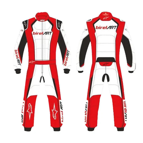 Get the complete professional karting look with the 2019 Birel ART Go-Kart Race Suit, Shoes & Gloves Replica