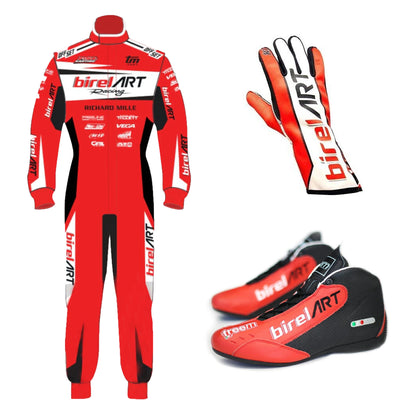 Upgrade your racing style with the Birel ART Kart Race Suit Replica Professional Kart Racing Suit, Shoes & Gloves.