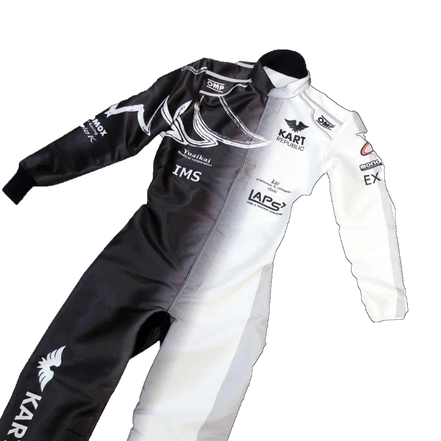 Kart Republic Go Kart Race Suit Black White