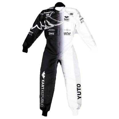 Kart Republic Go Kart Race Suit Black White