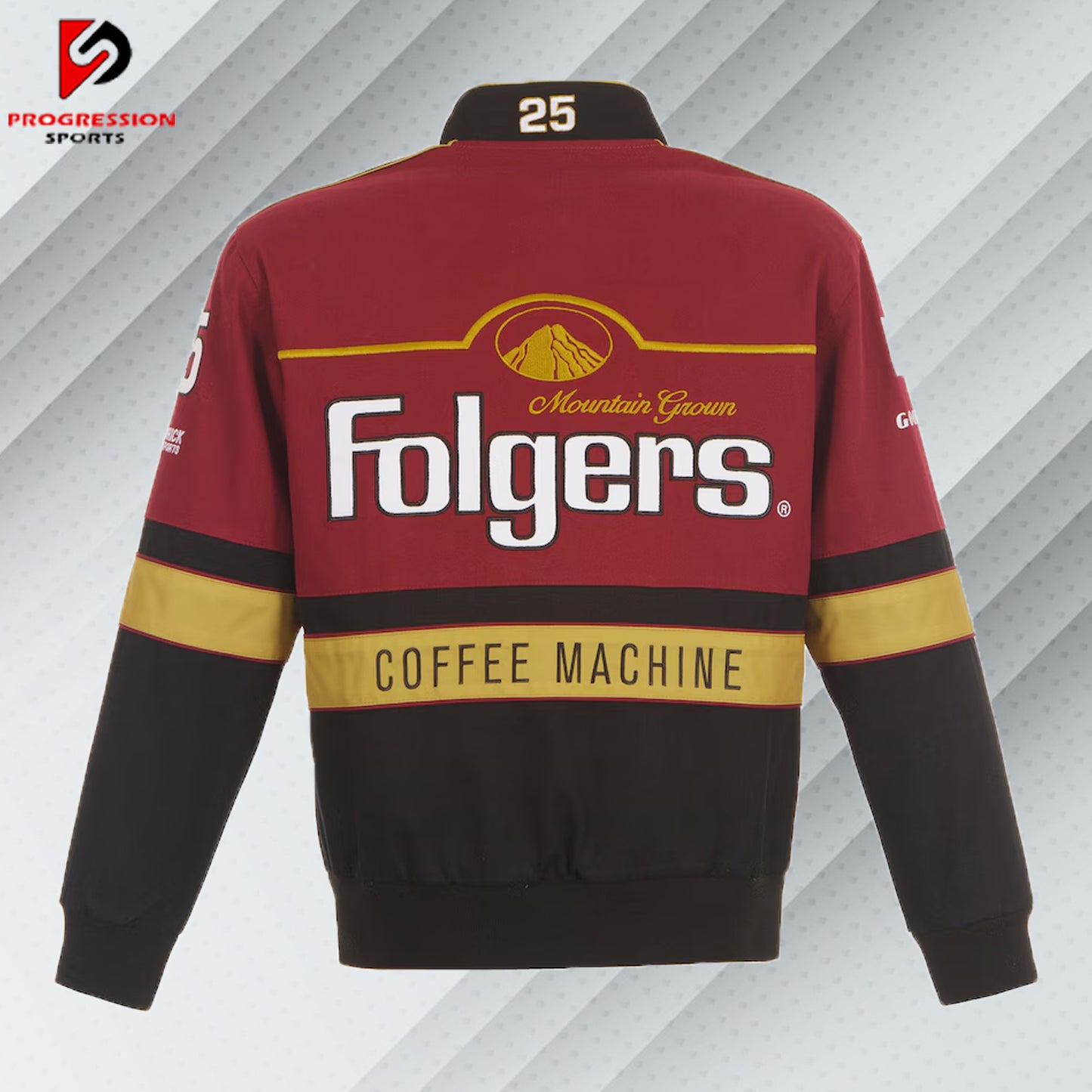 Men's JH Design Maroon/Black Tim Richmond Folgers Twill Uniform Full-Snap Jacket