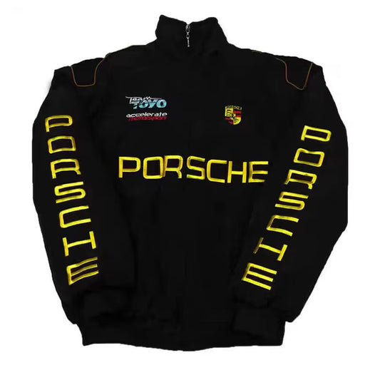 Vintage Edition Porsche Racing Jacket by Progression Race Wear – classic motorsport-inspired jacket with premium embroidery.